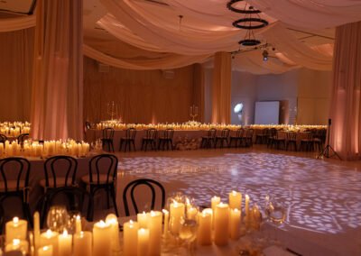 Candle light draping wedding interior decoration