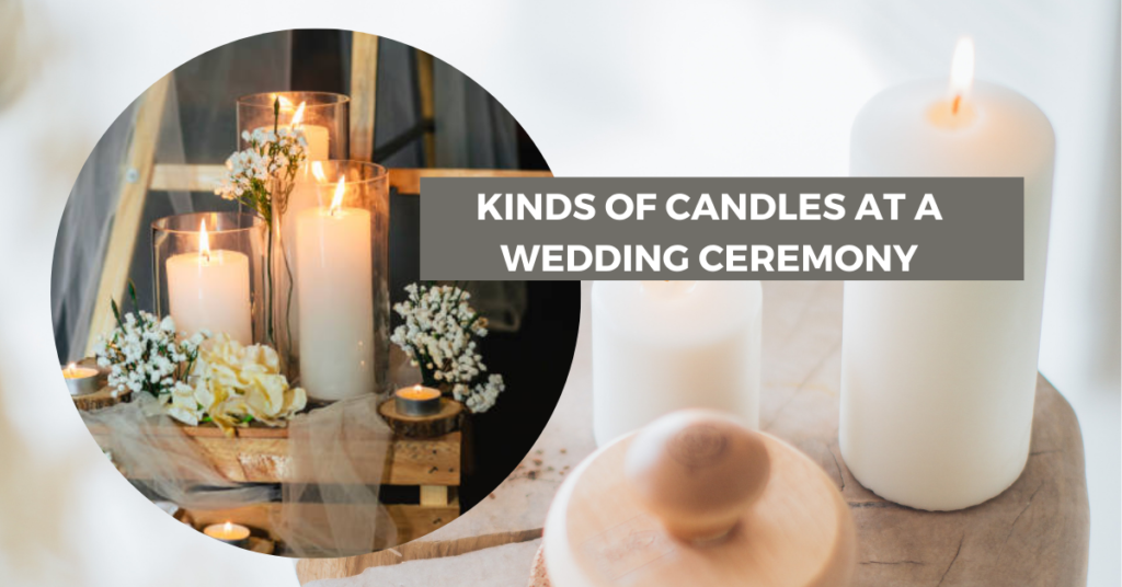 5 kinds of candles at a wedding ceremony night in New York