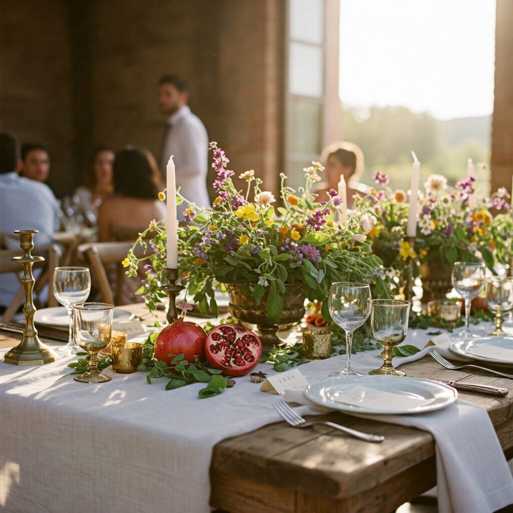 Rustic Wooden table Italian Wedding Decor