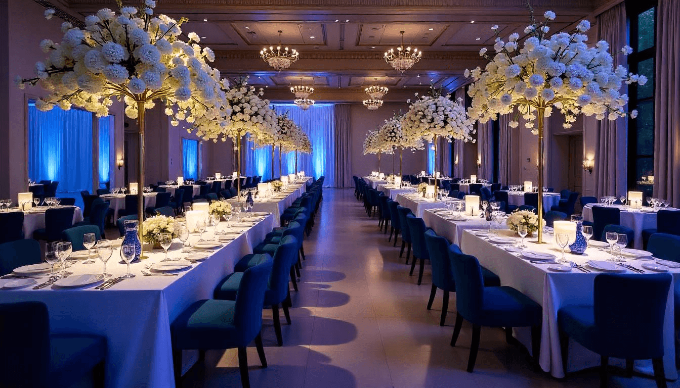 Creative Blue and White Wedding Decoration Ideas for Receptions