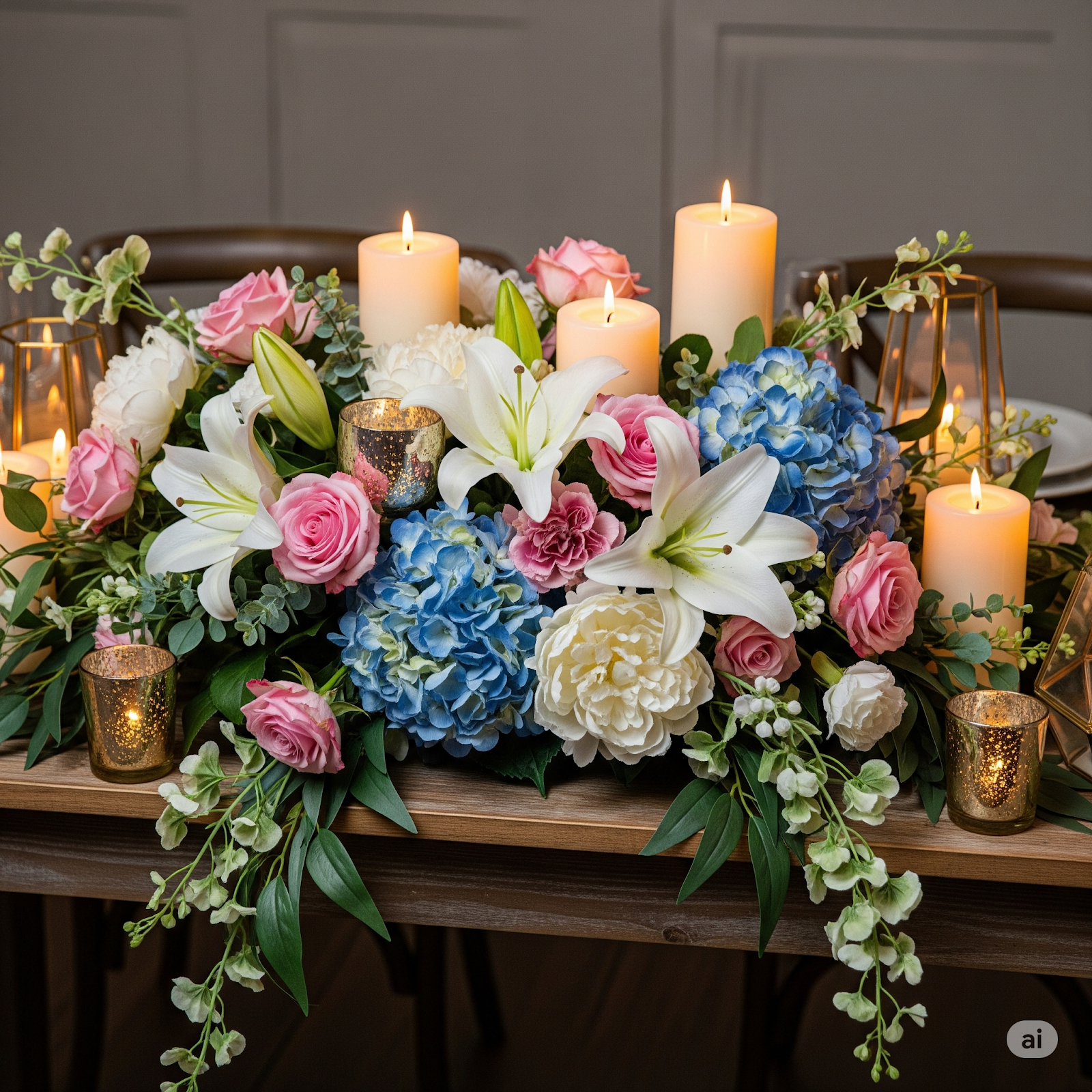 Cost-effective floral wedding decorations with seasonal blooms and greenery.