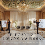 Elegantize wedding decor process illustrated with mood boards, florals, and design setup.