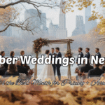 Elegant fall-themed November wedding setup in New York with warm décor, candlelit accents, and autumn color palette—perfect for an NYC wedding.