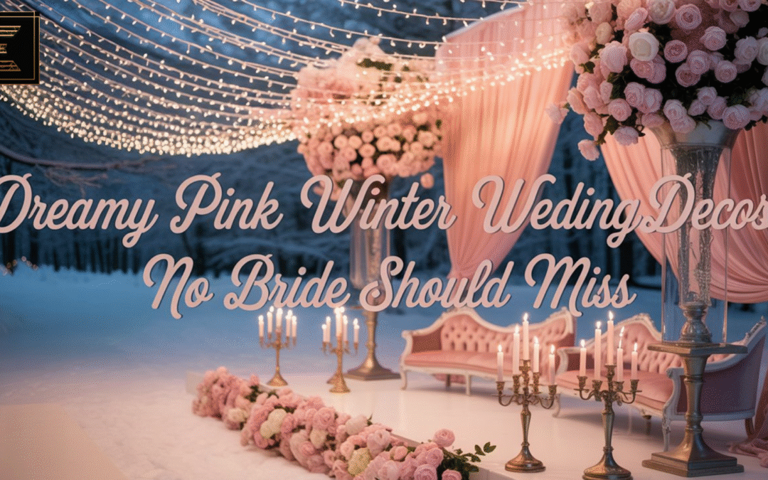 Pink winter wedding color palette with blush, pastel, and dusty rose.